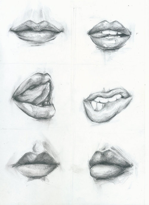 500x689 Image About Cute In D - Cute Lips Drawing