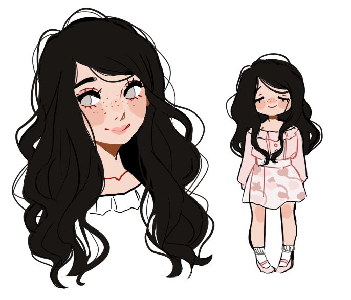 686x587 Sweet Girl On Behance Art Hair Art, Character Design - Cute Little Girl Drawing