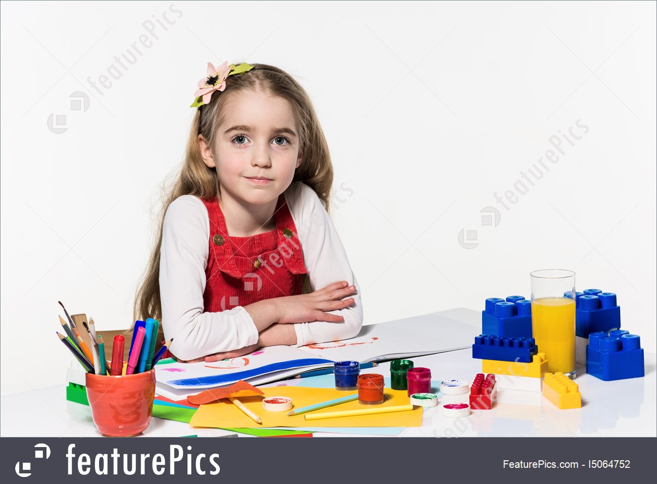 1300x958 cute little girl drawing with paint and paintbrush at home photo - Cute Little Girl Drawing