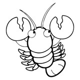 160x160 cute lobster cartoon illustration isolated on white background - Cute Lobster Drawing