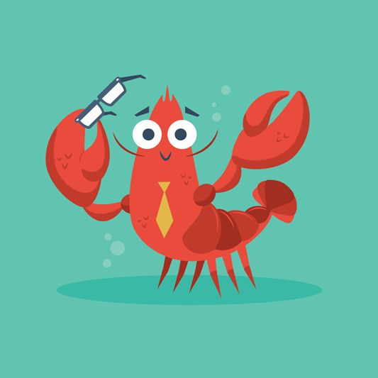 533x533 lobster character art - Cute Lobster Drawing