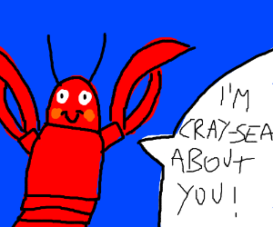 300x250 cute lobster saying i love you drawing - Cute Lobster Drawing