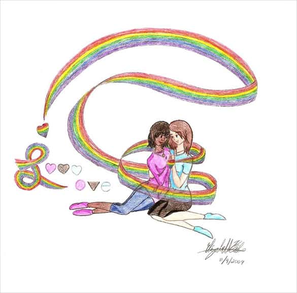 585x577 Love Drawings Template Designs Art Ideas Free Premium - Cute Love Drawing Pictures