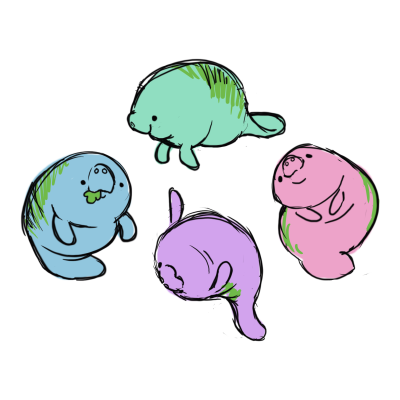 400x400 cute manatee tumblr - Cute Manatee Drawing