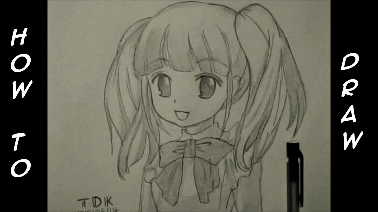 1280x720 How To Draw A Cute Manga Girl - Cute Manga Girl Drawing