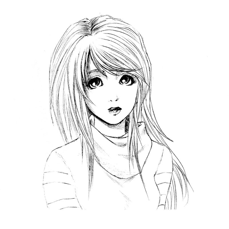 Cute Manga Girl Drawing at PaintingValley.com | Explore collection of ...