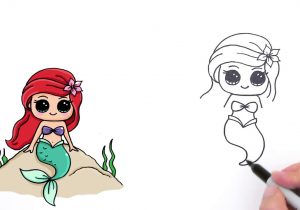 Cute Mermaid Drawings at PaintingValley.com | Explore collection of ...