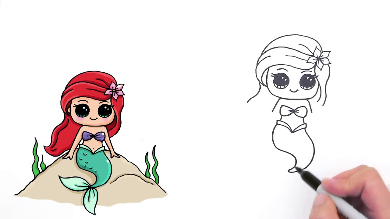 1280x720 mermaid drawing easy a simple easy mermaid tail drawing that looks - Cute Mermaid Tail Drawing