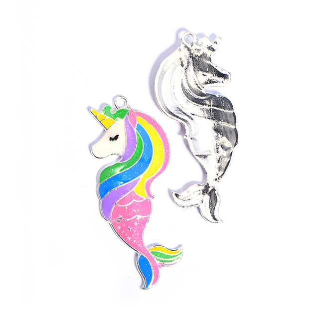 640x640 rainbow unicorn enamel pendant mermaid tail charm pendant chunky - Cute Mermaid Tail Drawing