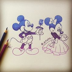 236x236 mickey and minnie mouse drawing a r t minnie mouse drawing - Cute Minnie Mouse Drawing