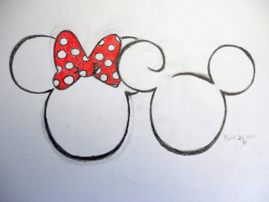 1024x768 minnie and mickey mouse drawings pictures of minnie and mickey - Cute Minnie Mouse Drawing