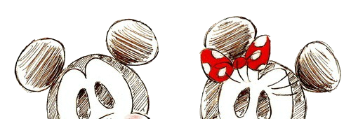 500x170 Drawing Art Cute Disney Mickey Mouse Minnie Mouse Mickey - Cute Minnie Mouse Drawing