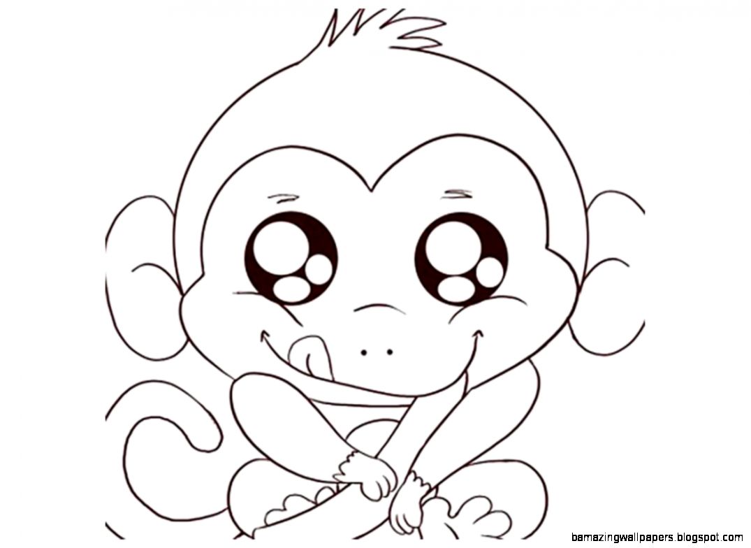 1075x784 drawing cute monkey cute monkey chimpanzee in fun cartoon style - Cute Monkey Drawing