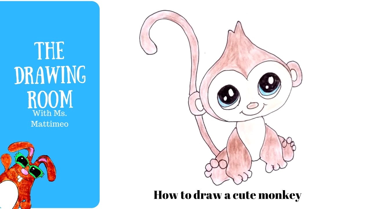 1280x720 Monkey Drawing Cute How To Draw - Cute Monkey Drawing