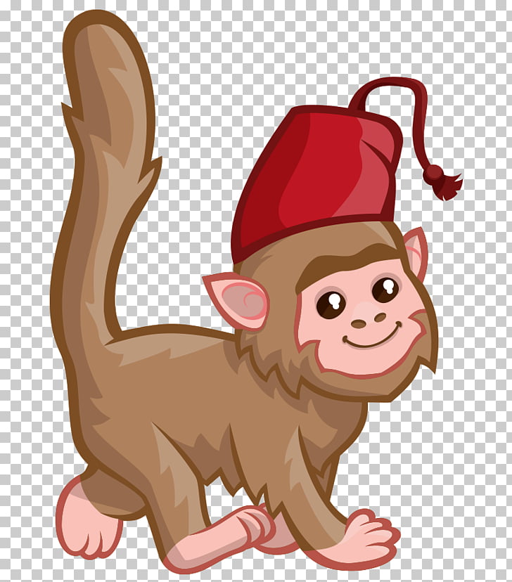 728x828 Monkey Drawing Hat Hand Painted Cartoon Cute Monkey Wearing - Cute Monkey Drawing