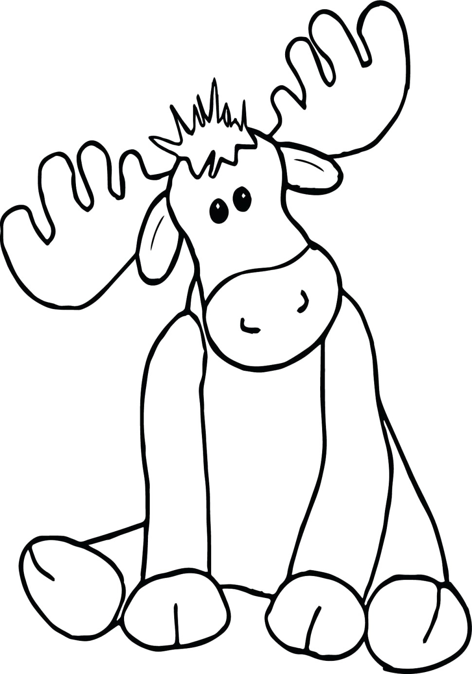 970x1383 Cute Moose Drawing - Cute Moose Drawing