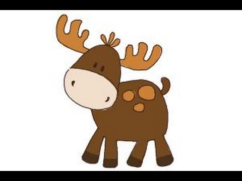 480x360 How To Draw A Moose For Kids - Cute Moose Drawing