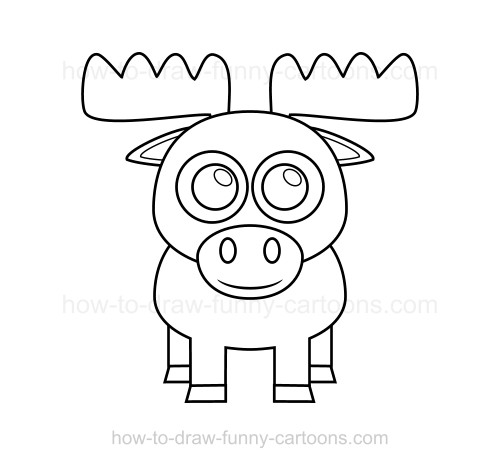 500x468 How To Draw A Moose - Cute Moose Drawing