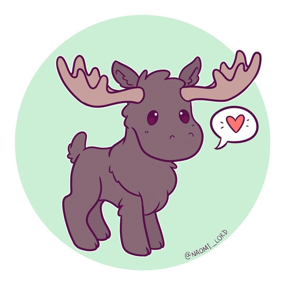 1080x1080 Moose! Not To Be Confused With Sam Winchester - Cute Moose Drawing