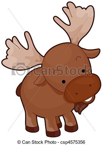 333x470 Moose Drawing Cute - Cute Moose Drawing