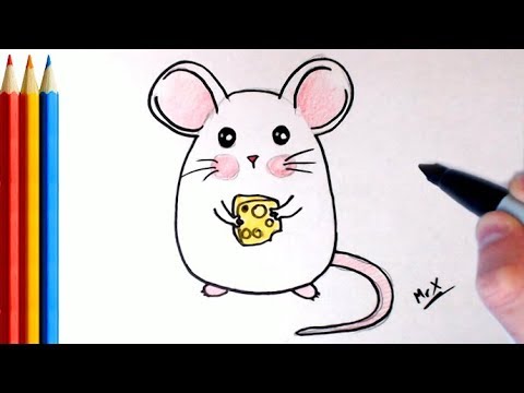 480x360 How To Draw A Cute Mouse With Cheese - Cute Mouse Drawing