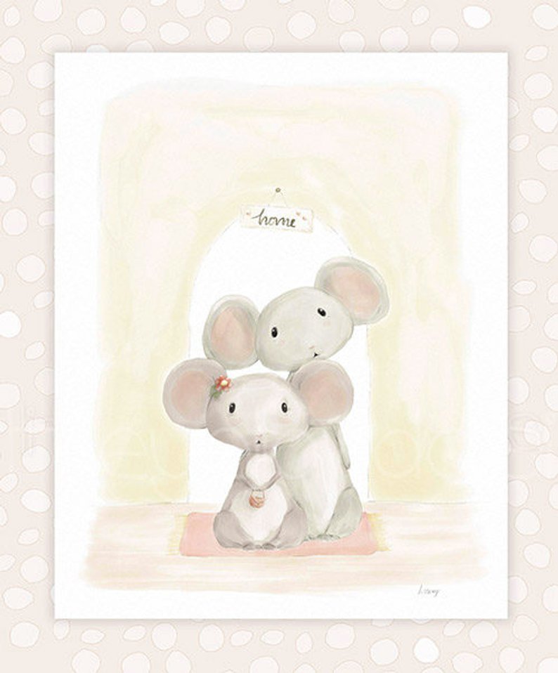 794x958 Baby Nursery Art Mice Watercolor Drawing Cute Mouse Art Etsy - Cute Mouse Drawing
