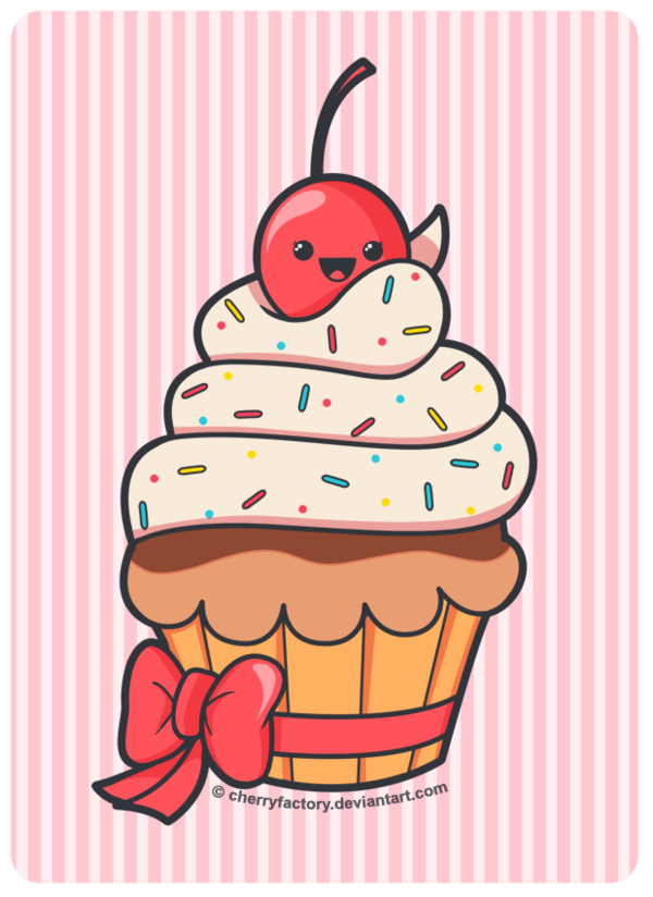 600x824 Cute Cupcake - Cute Muffin Drawing