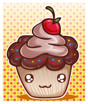 298x350 Drawing Food Tutorials - Cute Muffin Drawing