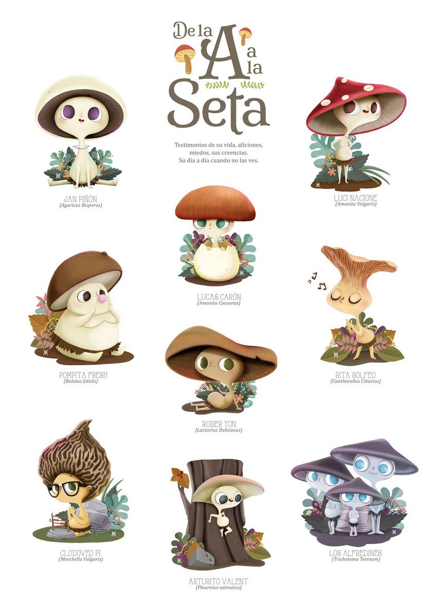852x1195 De La A A La Un Proyecto De Martuka In Character - Cute Mushroom Drawing