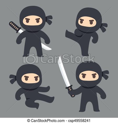 450x470 cute cartoon ninja set cute cartoon ninja with katana sword - Cute Ninja Drawing