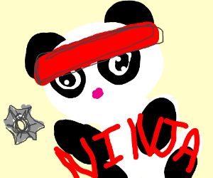 300x250 Cute Ninja Panda Drawing - Cute Ninja Drawing