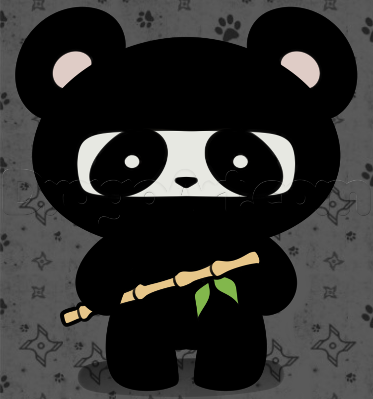 751x804 How To Draw A Panda Ninja, Step - Cute Ninja Drawing