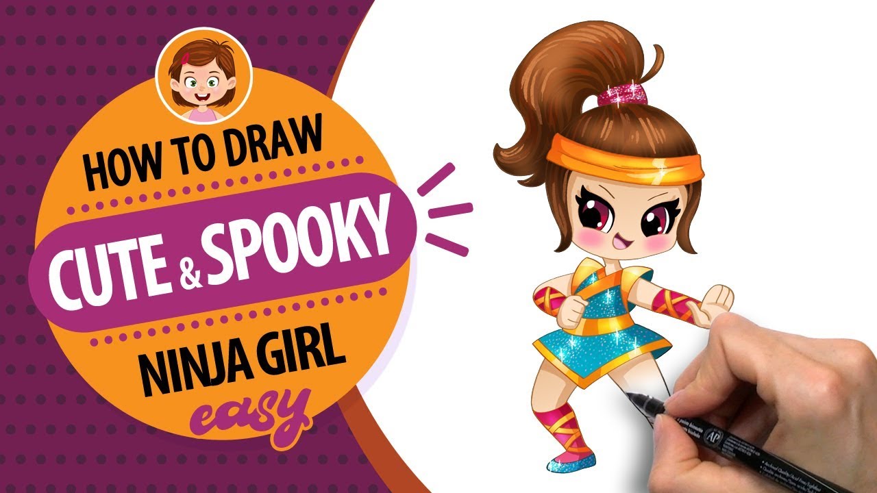 1280x720 How To Draw Cute And Spooky Ninja Girl Easy - Cute Ninja Drawing