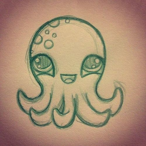 500x500 Cute Octopus Drawing Shared - Cute Octopus Drawing