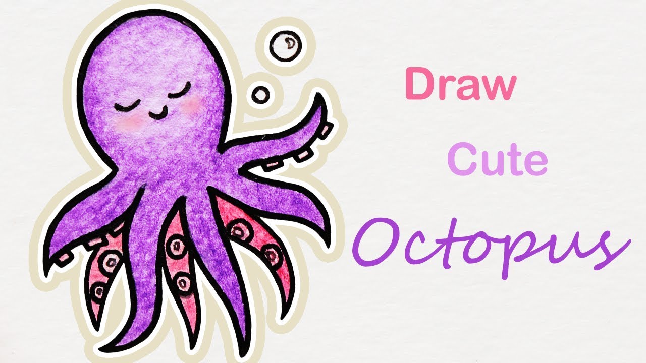 1280x720 How To Draw A Cute Octopus Step - Cute Octopus Drawing