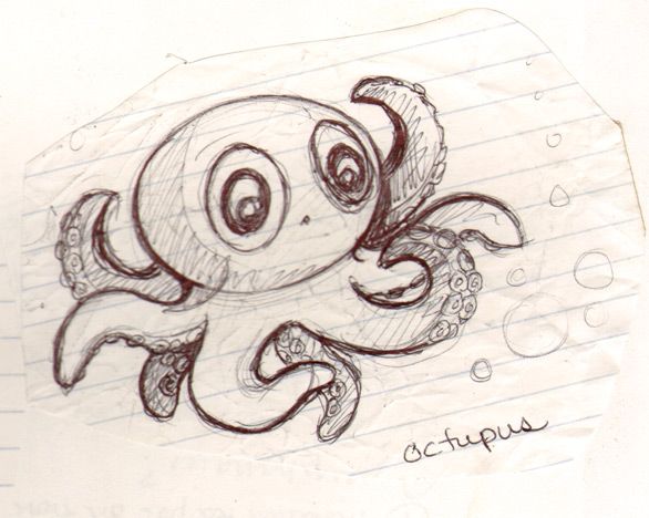 586x468 octopus clipart cute baby octopus - Cute Octopus Drawing
