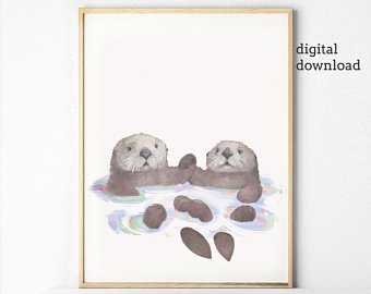 340x270 Otter Drawing Etsy - Cute Otter Drawing