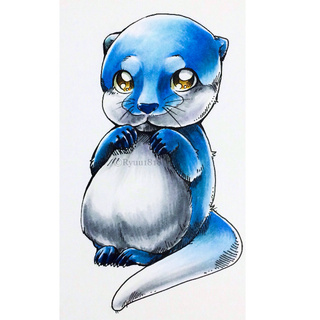 320x320 Baby Otter - Cute Otter Drawing
