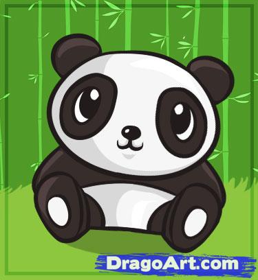 375x408 How To Draw A Cute Panda, Step - Cute Panda Bear Drawing