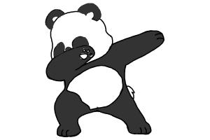 300x200 how to draw a cute panda dabbing - Cute Panda Drawing