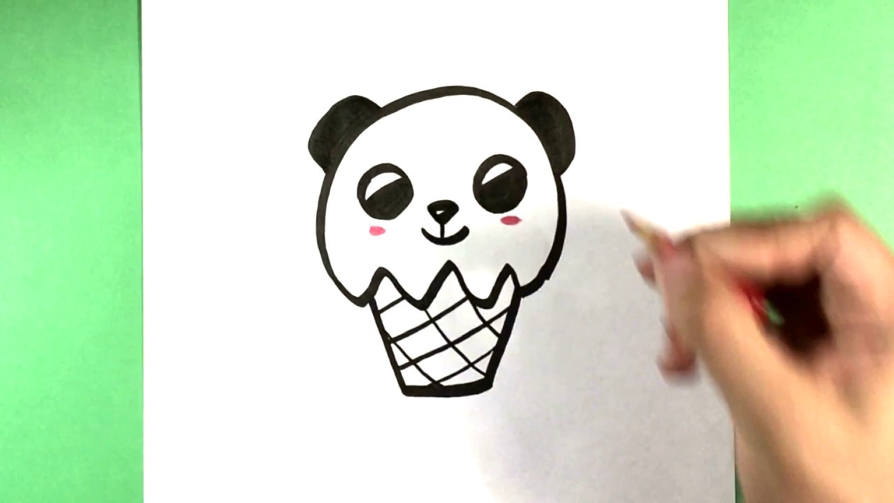 1280x720 How To Draw A Cute Panda Ice Cream - Cute Panda Drawing