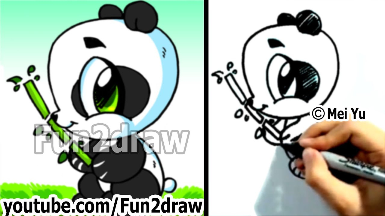 1280x720 panda drawing cartoon and how to draw a cartoon panda - Cute Panda Drawing Pictures