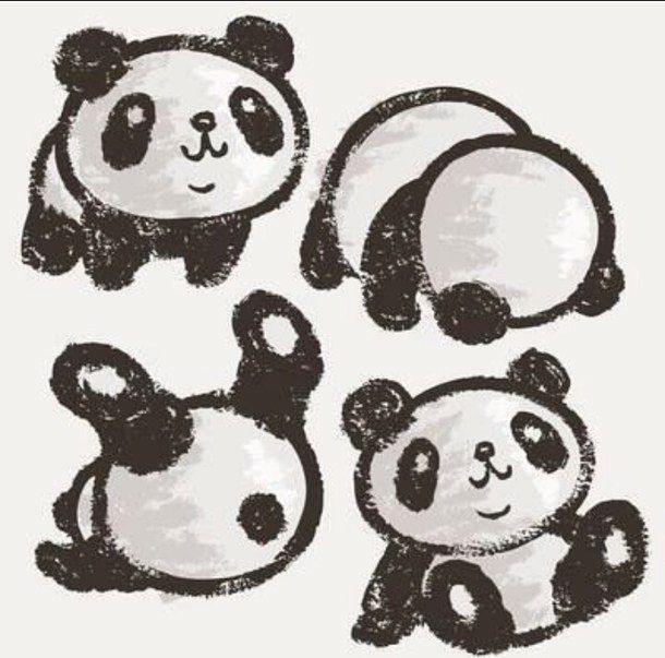 610x603 cute, tumblr, panda, doodle, drawing drawing cute panda - Cute Panda Drawing Tumblr