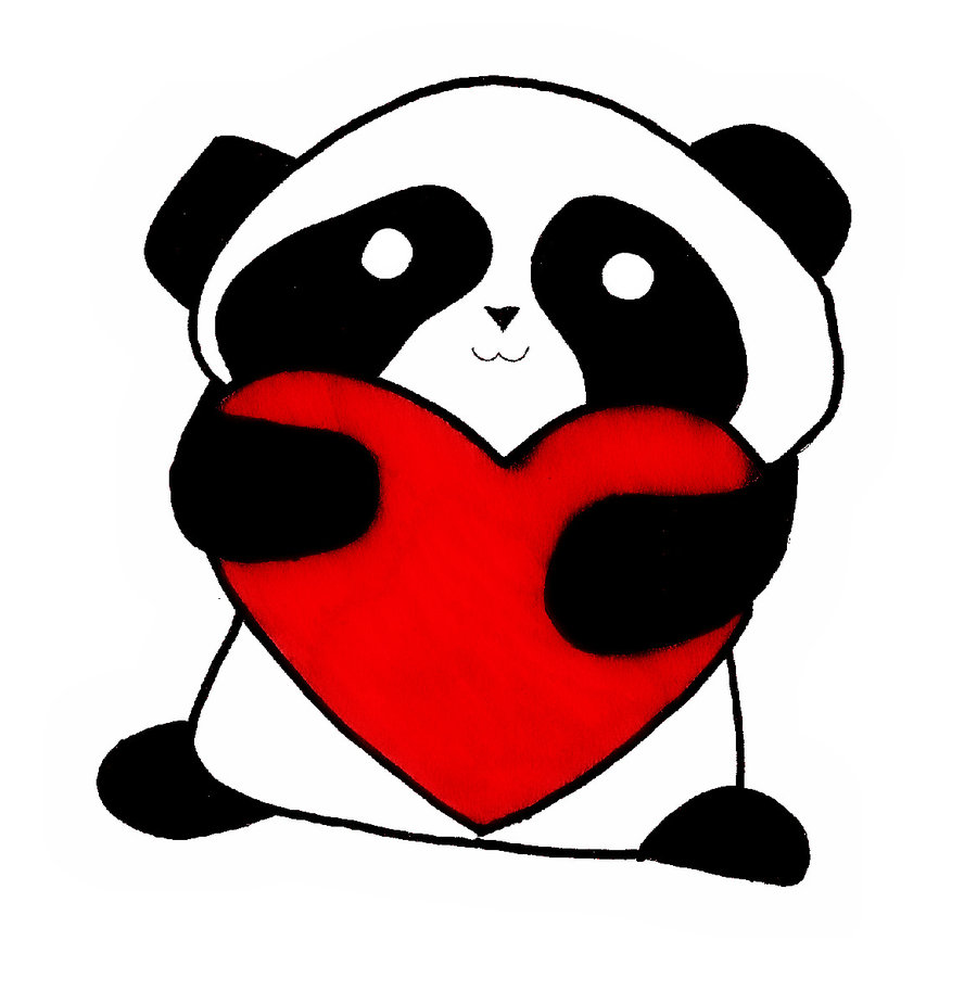 900x925 Cute Panda Love Drawing - Cute Panda Love Drawing