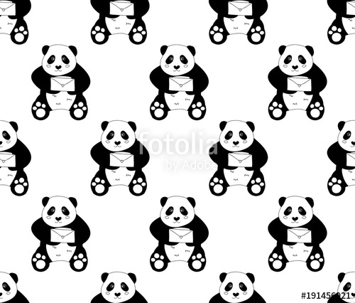 500x426 Cute Panda With Love Letter On White Background Stock Image - Cute Panda Love Drawing