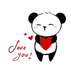 236x236 Best Drawings N Images In Cute Drawings - Cute Panda Love Drawing