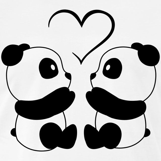 650x650 panda love men's premium t shirt pandas cute panda wallpaper - Cute Panda Love Drawing