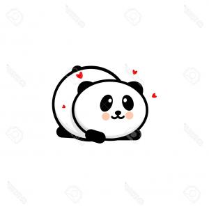 300x300 photostock vector cute panda in love and played vector - Cute Panda Love Drawing