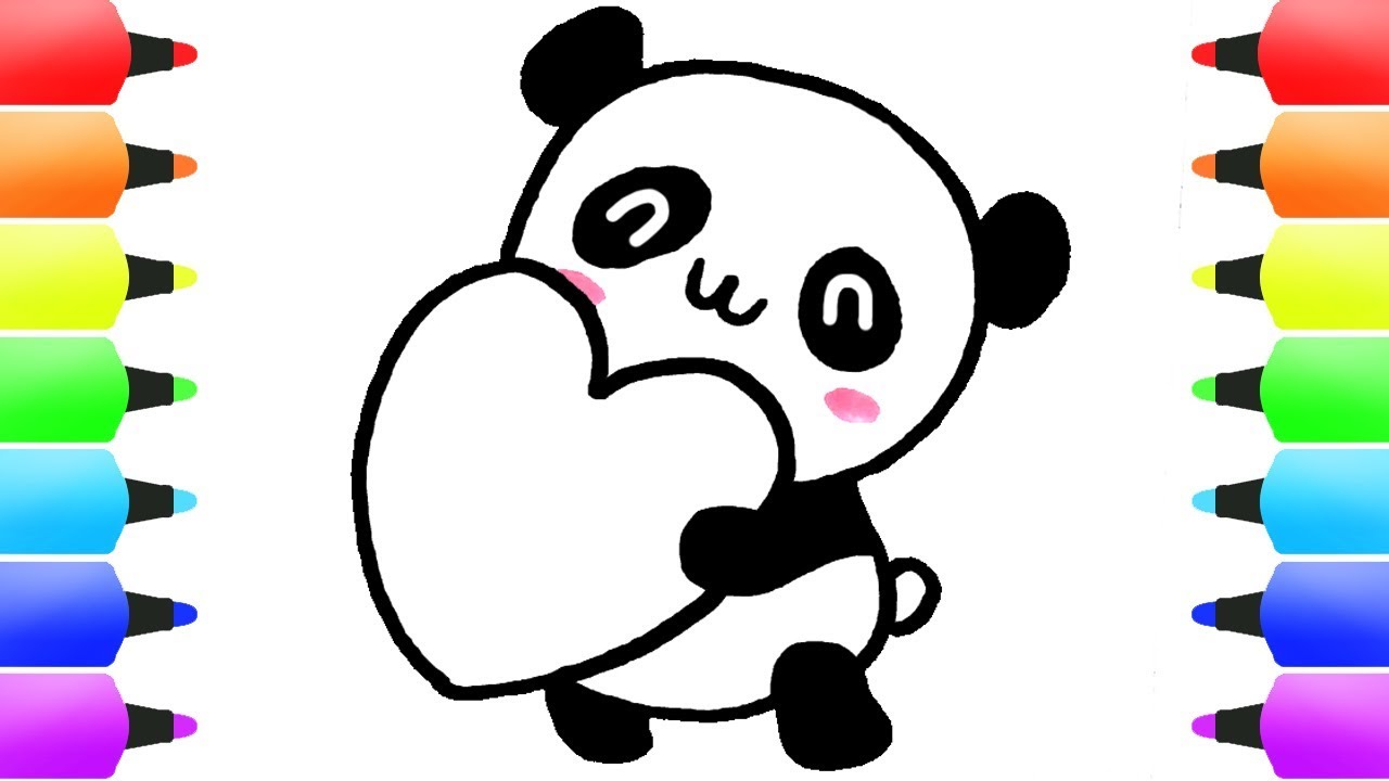 1280x720 Valentine's Day Drawings Cute Panda Love Letter Cover Cute - Cute Panda Love Drawing