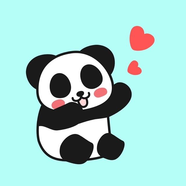 640x640  - Cute Panda Love Drawing